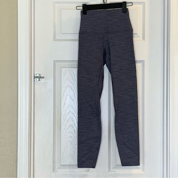 Lululemon Align Pant II 25" Mini Heathered Herringbone Heathered Black White - Picture 1 of 8